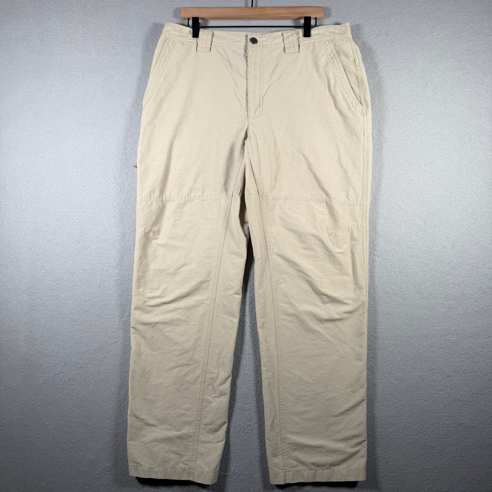 Columbia Mens AM8566 Utility Hiking Pants Tan Khaki 36x31 Articulated Knee